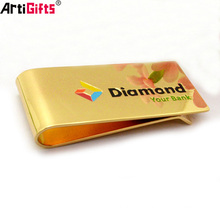 Wholesale promotion gold metal money clips with customized logo